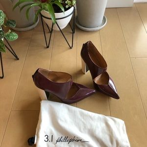 3.1 Phillip Lim oxblood cutout boots